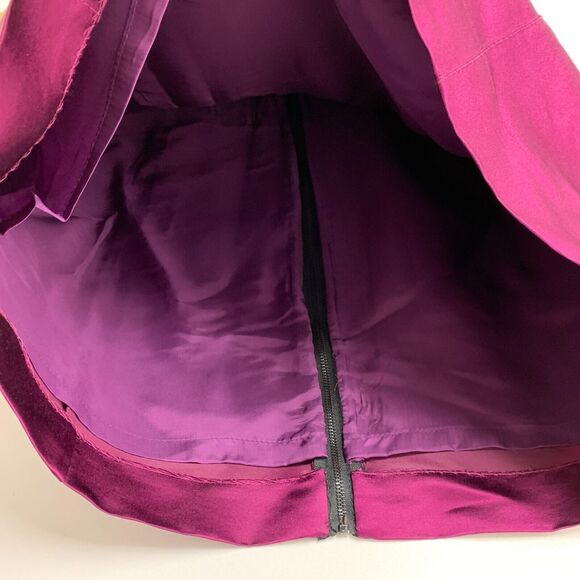 Tory Burch Sheath Dress Womens 10 Purple Corset Silk Zip Up Lined Sheer Contrast - Picture 10 of 16